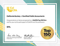 CalCPA Top 150 badge